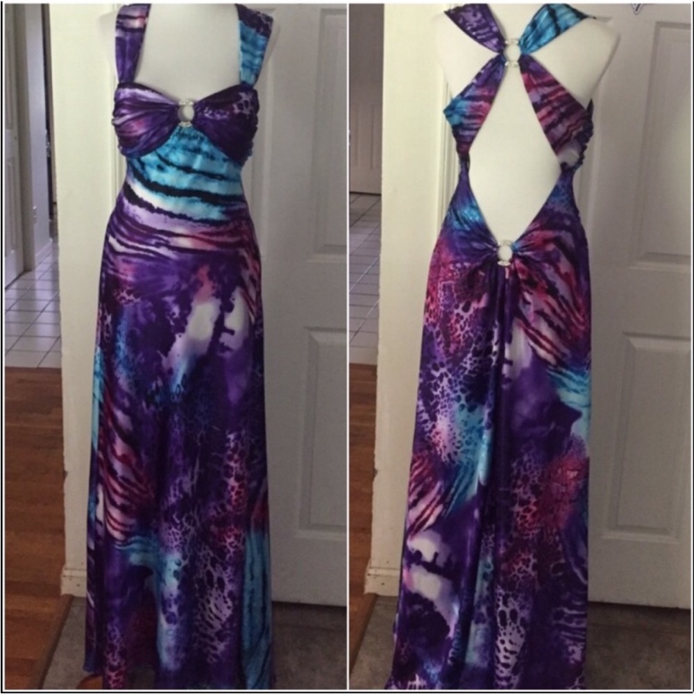 Multi Colored Evening Dress